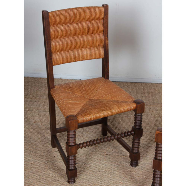 Paire de chaises dans le goût de Charles Dudouyt, 1950 - 