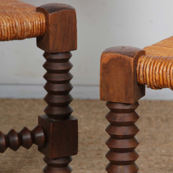 Paire de chaises dans le goût de Charles Dudouyt, 1950 - 