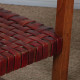Pair of 1950s bridges armchairs in wood and leather - 