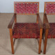 Pair of 1950s bridges armchairs in wood and leather - 