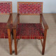 Pair of 1950s bridges armchairs in wood and leather - 