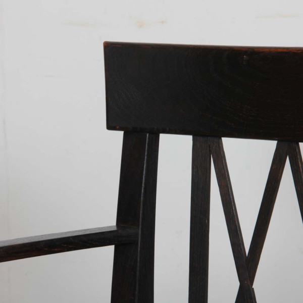 Wood and hide bridge chair, early 20th century - 