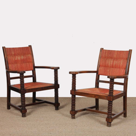 Pair of armchairs in the taste of Charles Dudouyt, 1950 - 