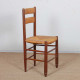 Ensemble de 4 chaises paillées en bois, travail français, 1950 - 