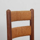 Ensemble de 4 chaises paillées en bois, travail français, 1950 - 