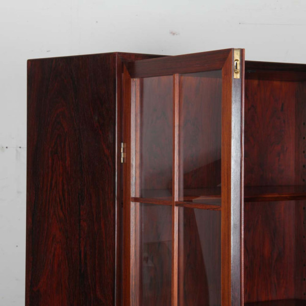Meuble vitrine/bibliothèque en palissandre par Lyby mobler, 1960 - Design Scandinave