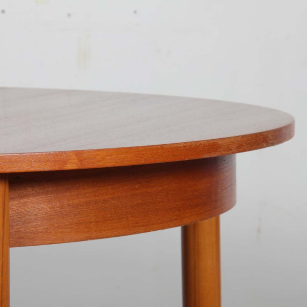 Table de repas ronde et extensible en bois, 1960 - 