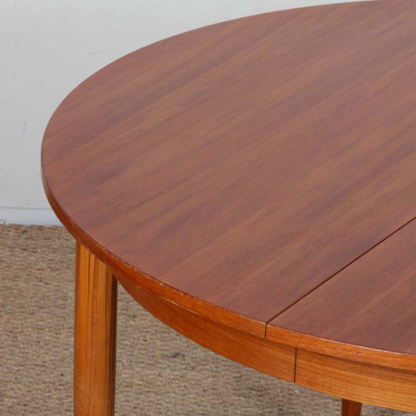 Table de repas ronde et extensible en bois, 1960 - 