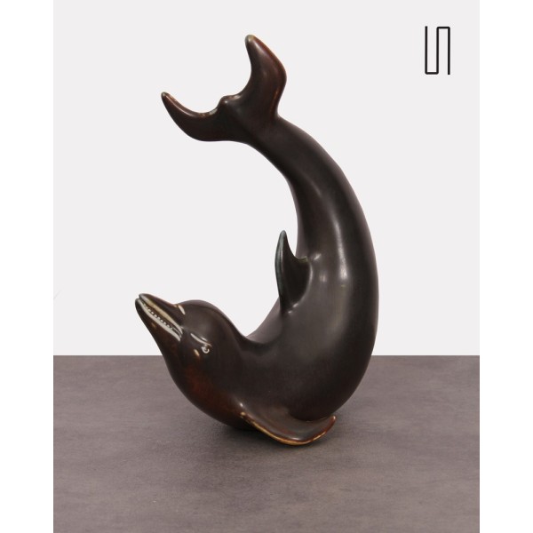Dauphin en céramique par Gunnar Nylund pour Rörstrand, 1960 - Design Scandinave