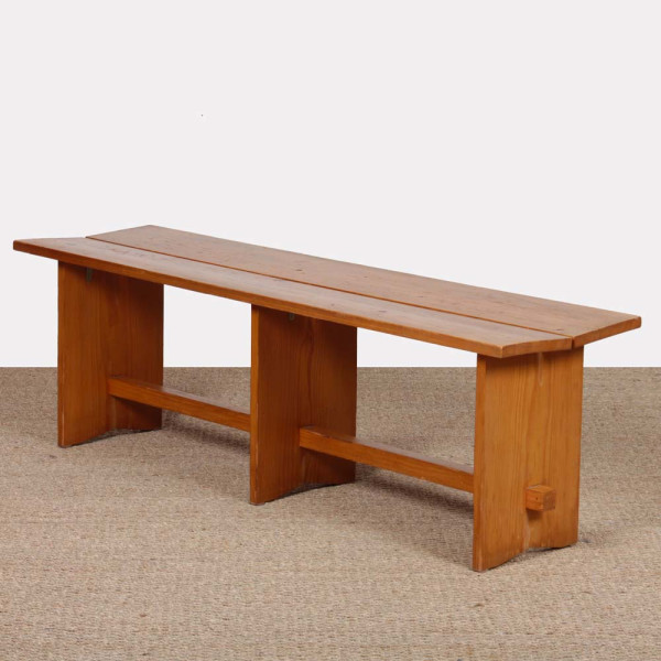 Vintage pine bench, 20th century craftsmanship - 