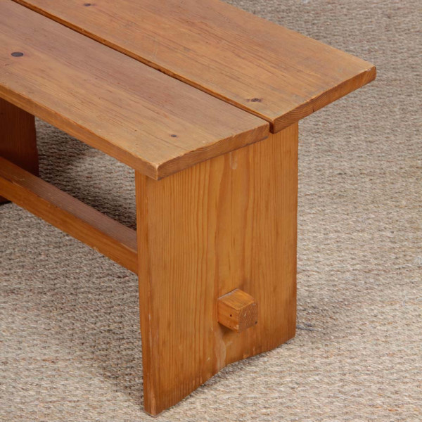 Banc vintage en pin, travail du XXe siècle - 