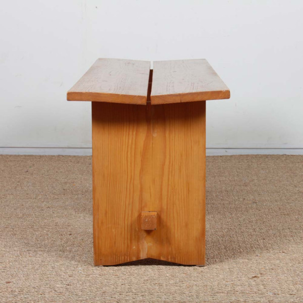 Banc vintage en pin, travail du XXe siècle - 