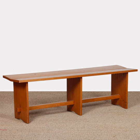 Vintage pine bench, 20th century craftsmanship - 