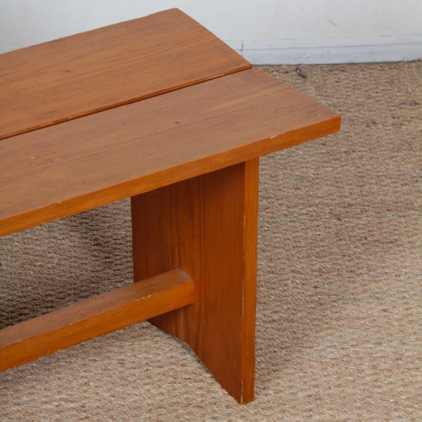 Banc vintage en pin, travail du XXe siècle - 