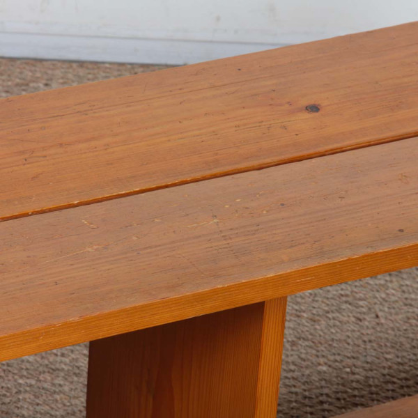 Banc vintage en pin, travail du XXe siècle - 