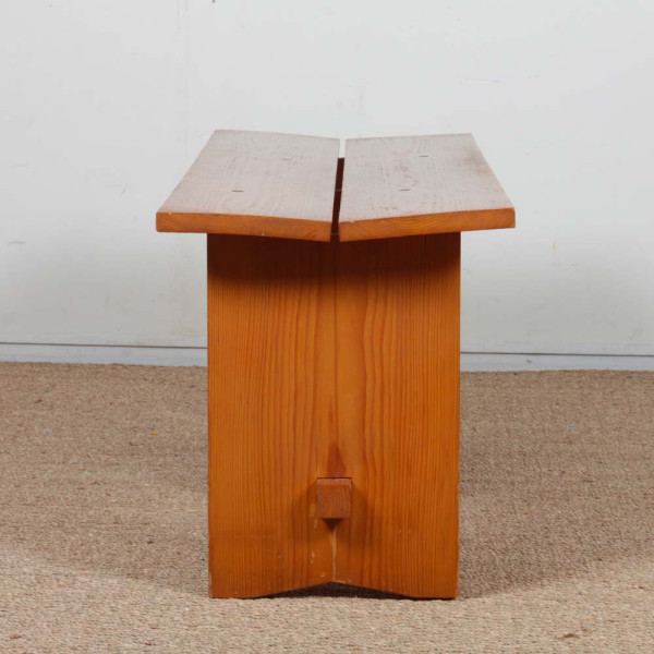 Vintage pine bench, 20th century craftsmanship - 