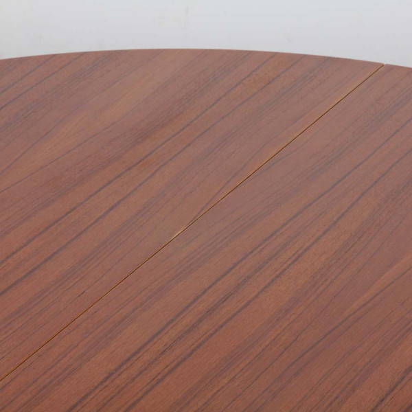 Extendable round teak dining table, 1970 - 