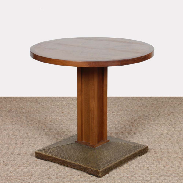 Table d'appoint/bout de canapé, bois et métal, XXe siècle - 
