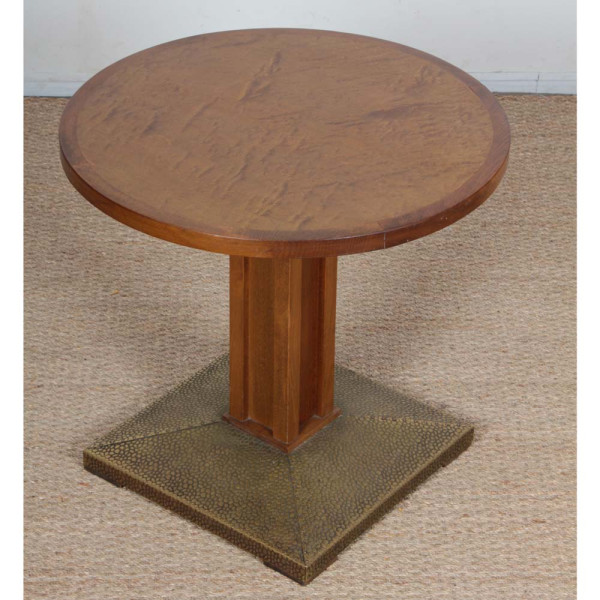 Table d'appoint/bout de canapé, bois et métal, XXe siècle - 