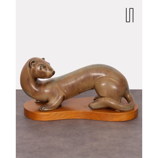 Scandinavian ceramic ferret by Gunnar Nylund, 1960s