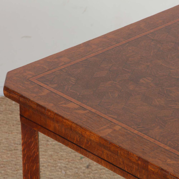 Square marquetry game table, early 20th century - 