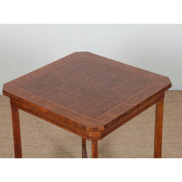 Square marquetry game table, early 20th century - 