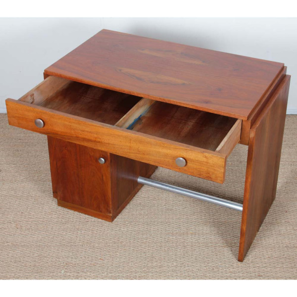 Bureau moderniste en bois, travail des années 1940 - 