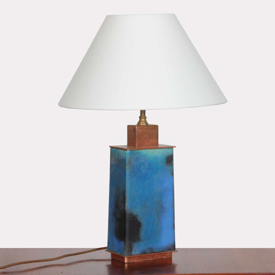 Lampe à poser en métal émaillé des années 1950 - 