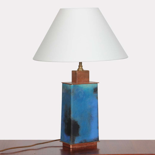 Enamelled metal table lamp from the 1950s - 