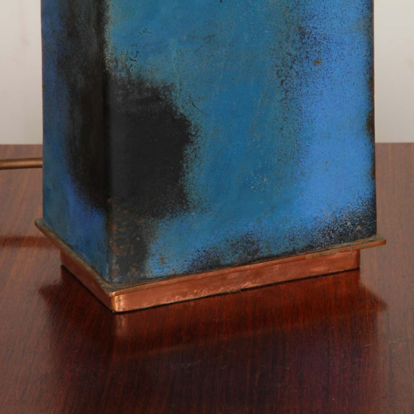 Enamelled metal table lamp from the 1950s - 