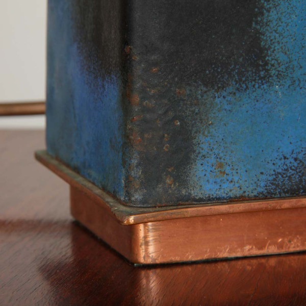 Enamelled metal table lamp from the 1950s - 