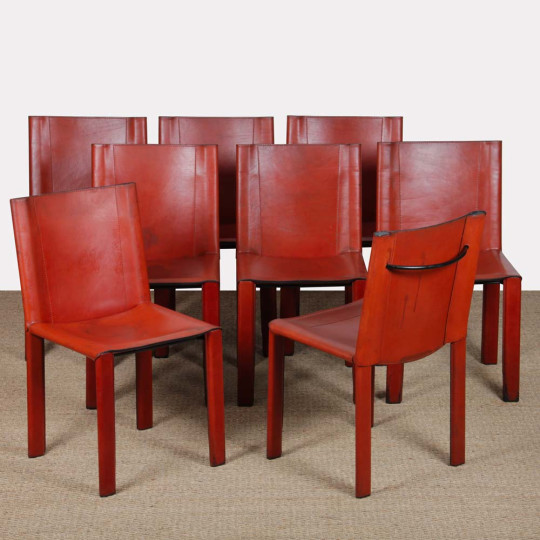 Set of 8 chairs by Carlo Bartoli for Matteo Grassi, 1980 - 