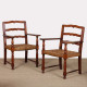 Paire de fauteuils en chêne et corde, travail français des années 1940 - 