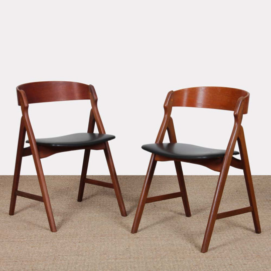 Paire de chaises par Henning Kjaernulf pour Boltinge Stolefabrik, 1960 - Design Scandinave