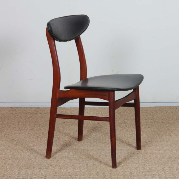 Suite de 4 chaises vintage en bois de style scandinave, 1960 - Design Scandinave