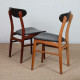 Suite de 4 chaises vintage en bois de style scandinave, 1960 - Design Scandinave