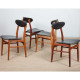Suite de 4 chaises vintage en bois de style scandinave, 1960 - Design Scandinave