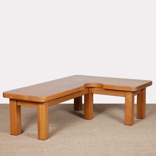 Table basse en chêne massif dans le goût de Seltz, 1980 - 