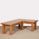 Solid oak coffee table in the Seltz style, 1980 - 