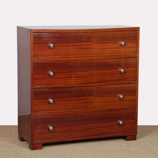 Large Art Deco mahogany chest of drawers from the 1940s - 
