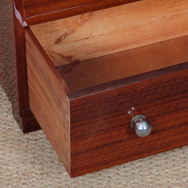 Large Art Deco mahogany chest of drawers from the 1940s - 