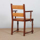 Paire de fauteuils paillés en chêne des années 1950 - 