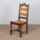 Set of 6 chairs with straw seats and solid oak, 1940 - 