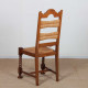 Set of 6 chairs with straw seats and solid oak, 1940 - 