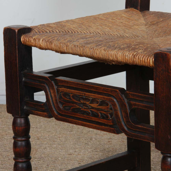 Solid wood wicker chair, French craftsmanship, 1940 - 