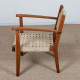 Armchair in solid oak and rope, 20th-century piece - 