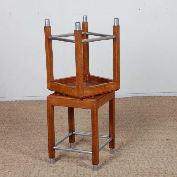 Paire de tabourets par Hippolyte Thomasson, circa 1940 - 