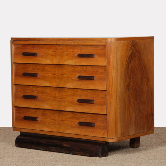 Walnut chest of drawers, 20th-century piece - 