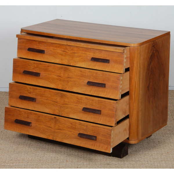 Walnut chest of drawers, 20th-century piece - 
