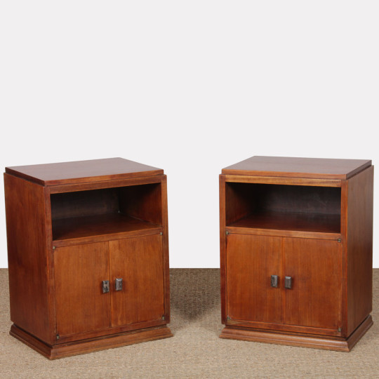 Pair of wooden bedside tables, French craftsmanship from the 1940s - 